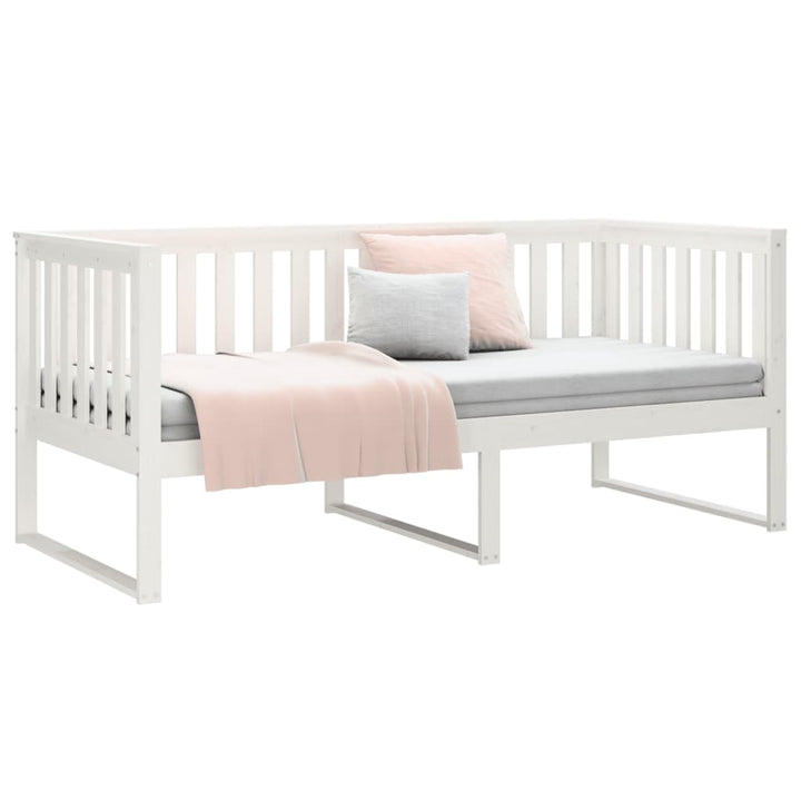 daybed uden madras 90x200 cm massivt fyrretræ hvid
