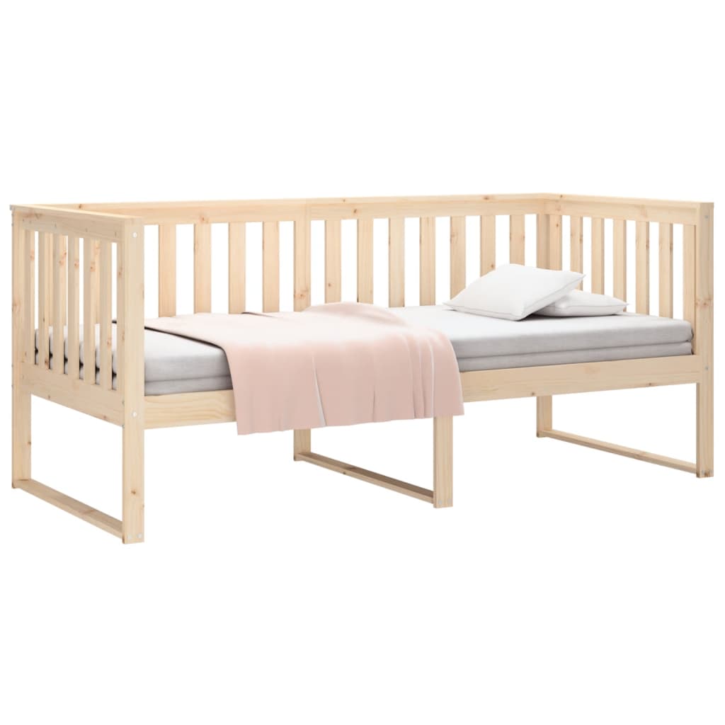 daybed med reol uden madras 100x200 cm massivt fyrretræ