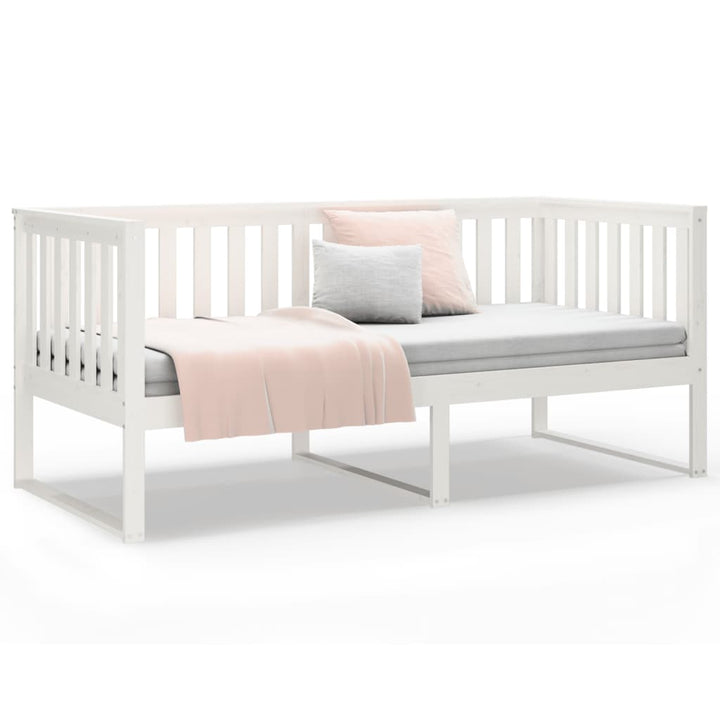 daybed med reol uden madras 100x200 cm massivt fyrretræ hvid