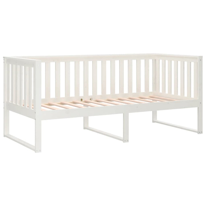 daybed med reol uden madras 100x200 cm massivt fyrretræ hvid
