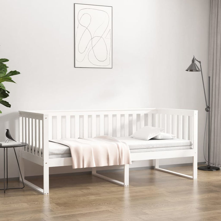 daybed med reol uden madras 100x200 cm massivt fyrretræ hvid