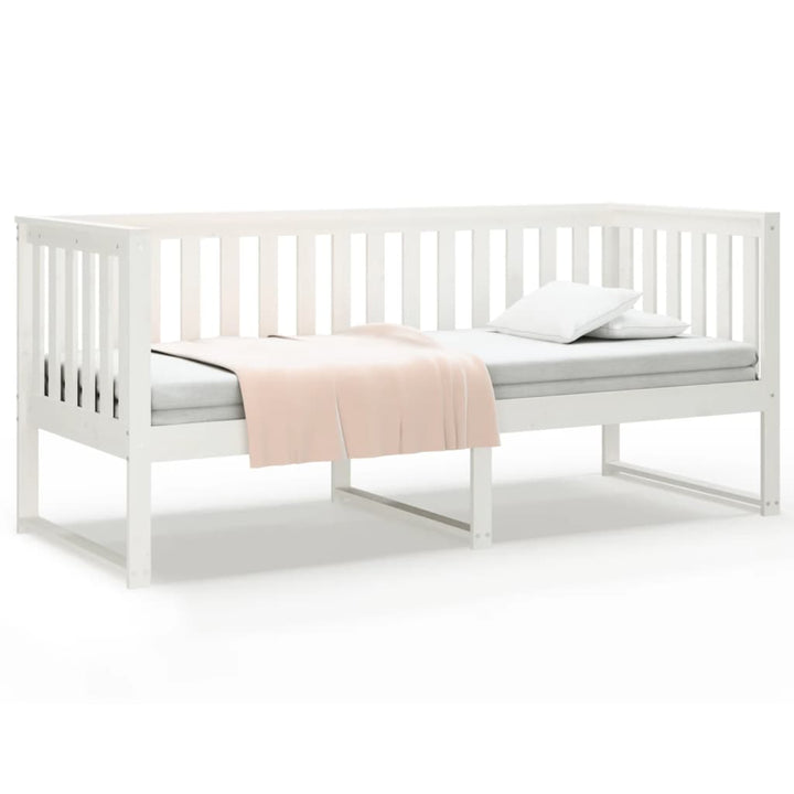 daybed med reol uden madras 75x190 cm massivt fyrretræ hvid
