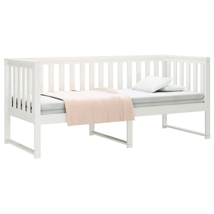 daybed med reol uden madras 75x190 cm massivt fyrretræ hvid