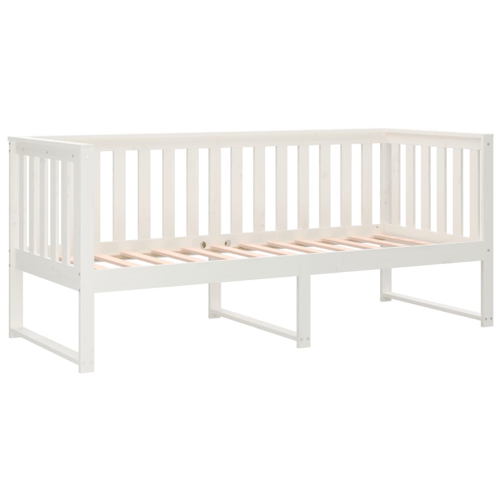 daybed med reol uden madras 75x190 cm massivt fyrretræ hvid
