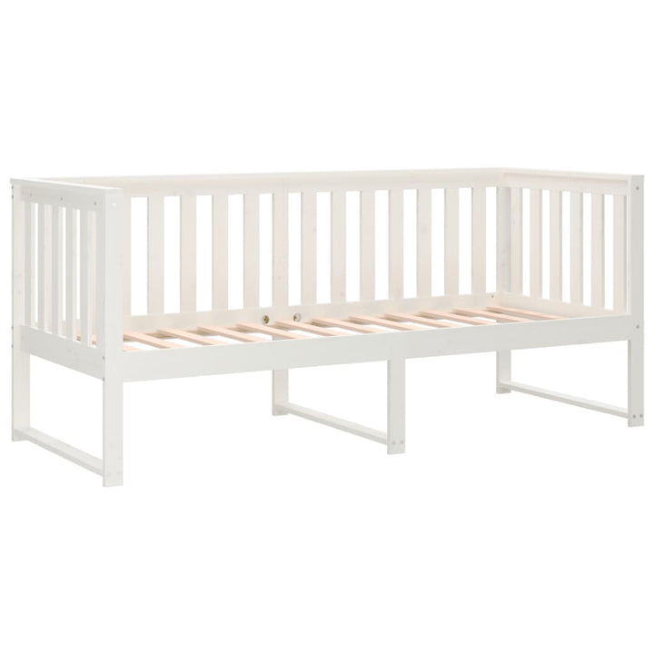 daybed med reol uden madras 75x190 cm massivt fyrretræ hvid