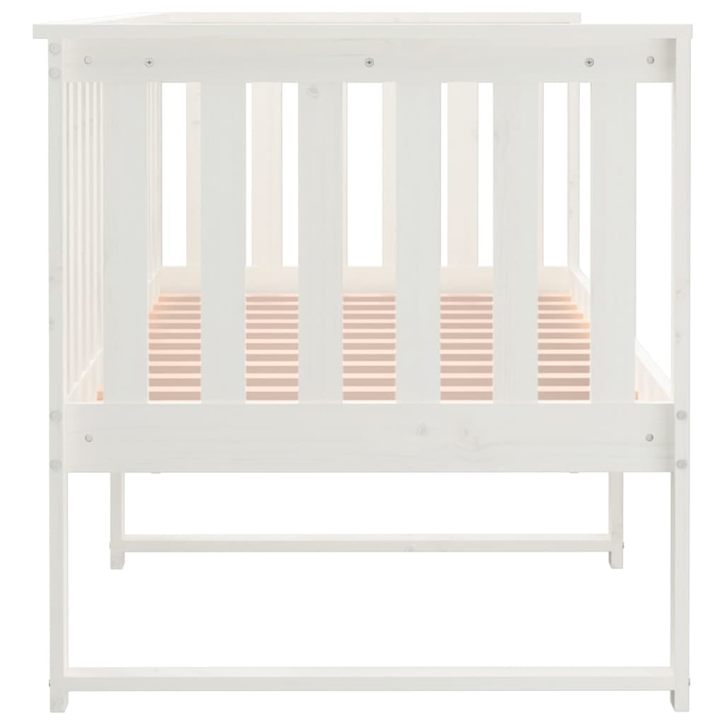 daybed med reol uden madras 75x190 cm massivt fyrretræ hvid