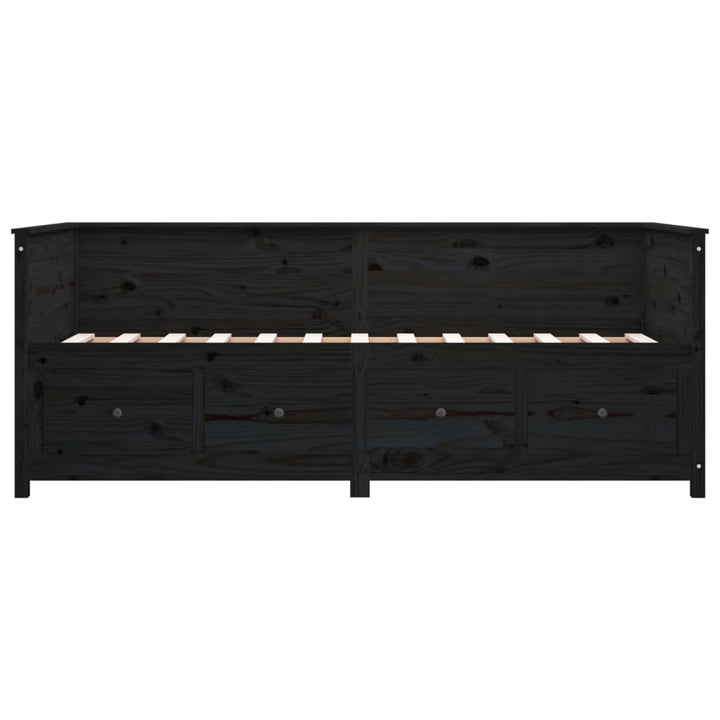 daybed 90x200 cm massivt fyrretræ sort