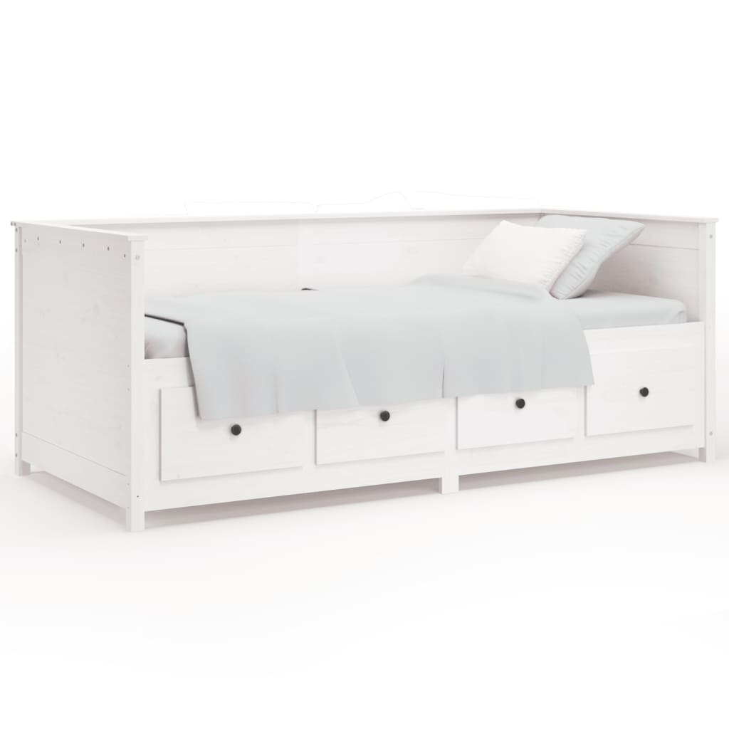 daybed uden madras 80x200 cm massivt fyrretræ hvid