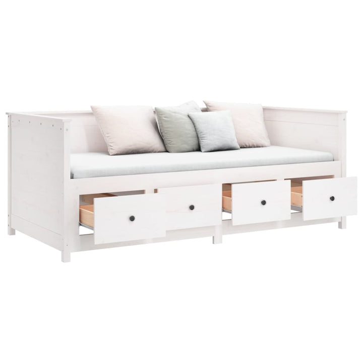 daybed uden madras 80x200 cm massivt fyrretræ hvid