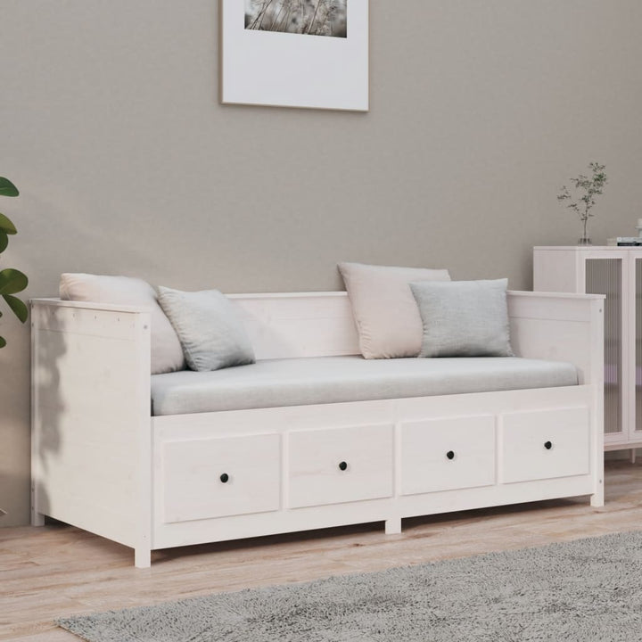 daybed uden madras 90x190 cm massivt fyrretræ hvid