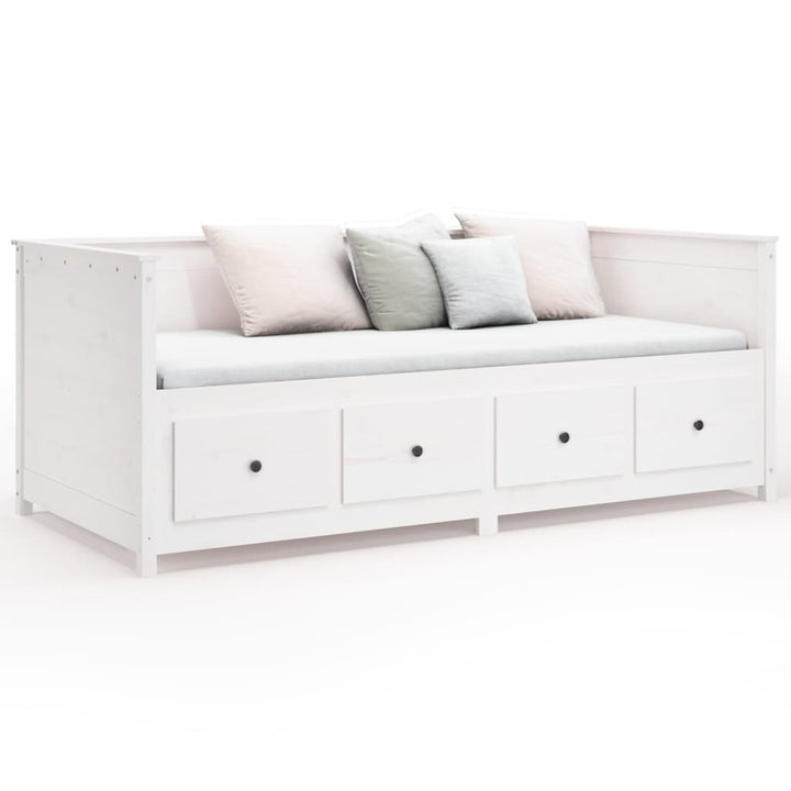 daybed uden madras 90x190 cm massivt fyrretræ hvid