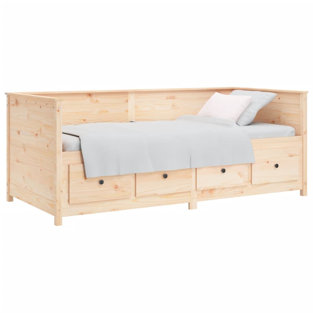 daybed med reol uden madras 75x190 cm massivt fyrretræ