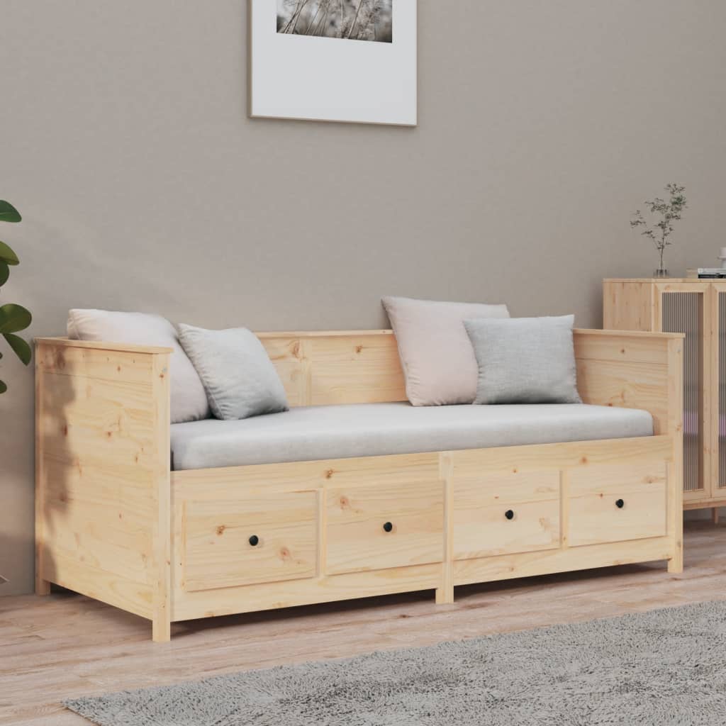 daybed med reol uden madras 75x190 cm massivt fyrretræ