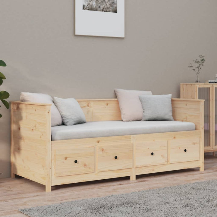 daybed med reol uden madras 75x190 cm massivt fyrretræ