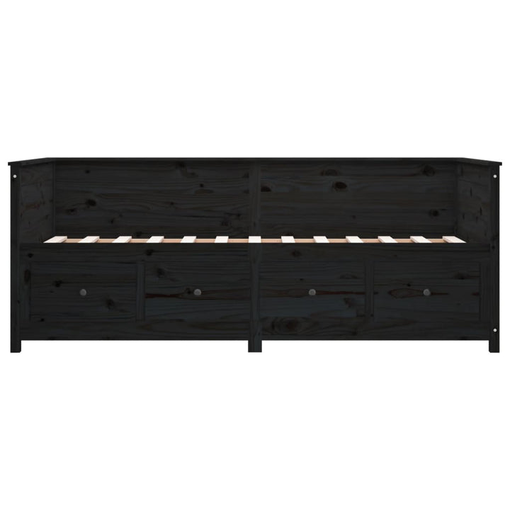 daybed 75x190 cm massivt fyrretræ sort