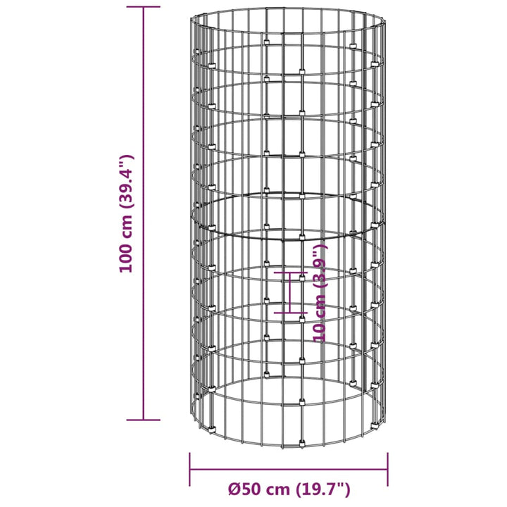 kompostbeholder Ø50x100 cm galvaniseret stål