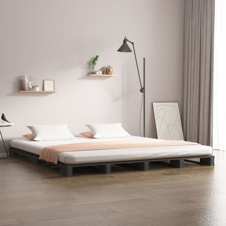 palleseng 120x200 cm massivt fyrretræ grå