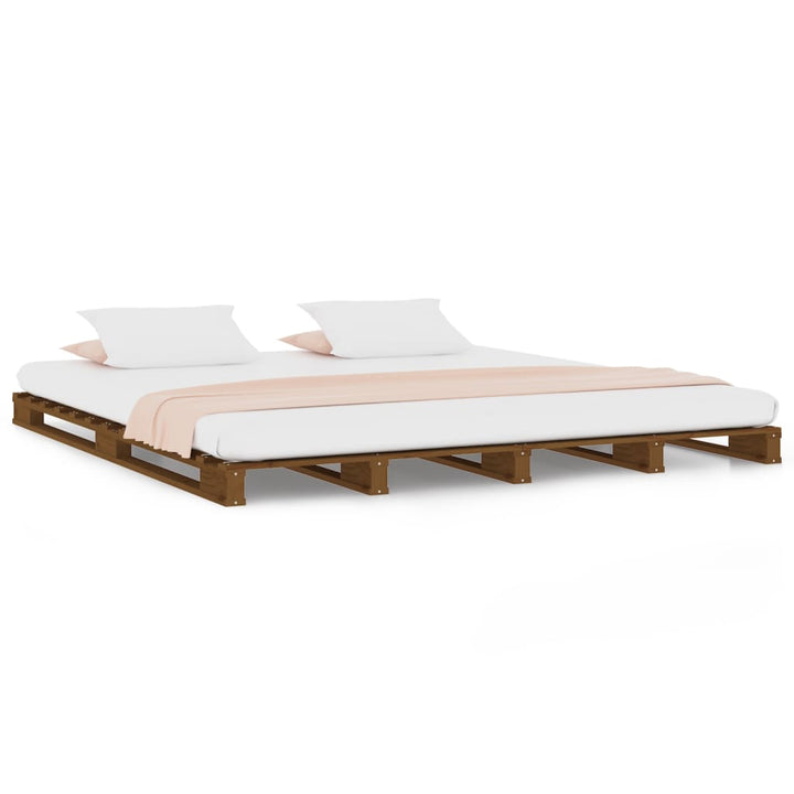 palleseng 120x200 cm massivt fyrretræ gyldenbrun