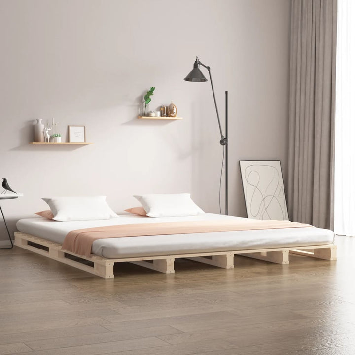 palleseng 180x200 cm Super King massivt fyrretræ