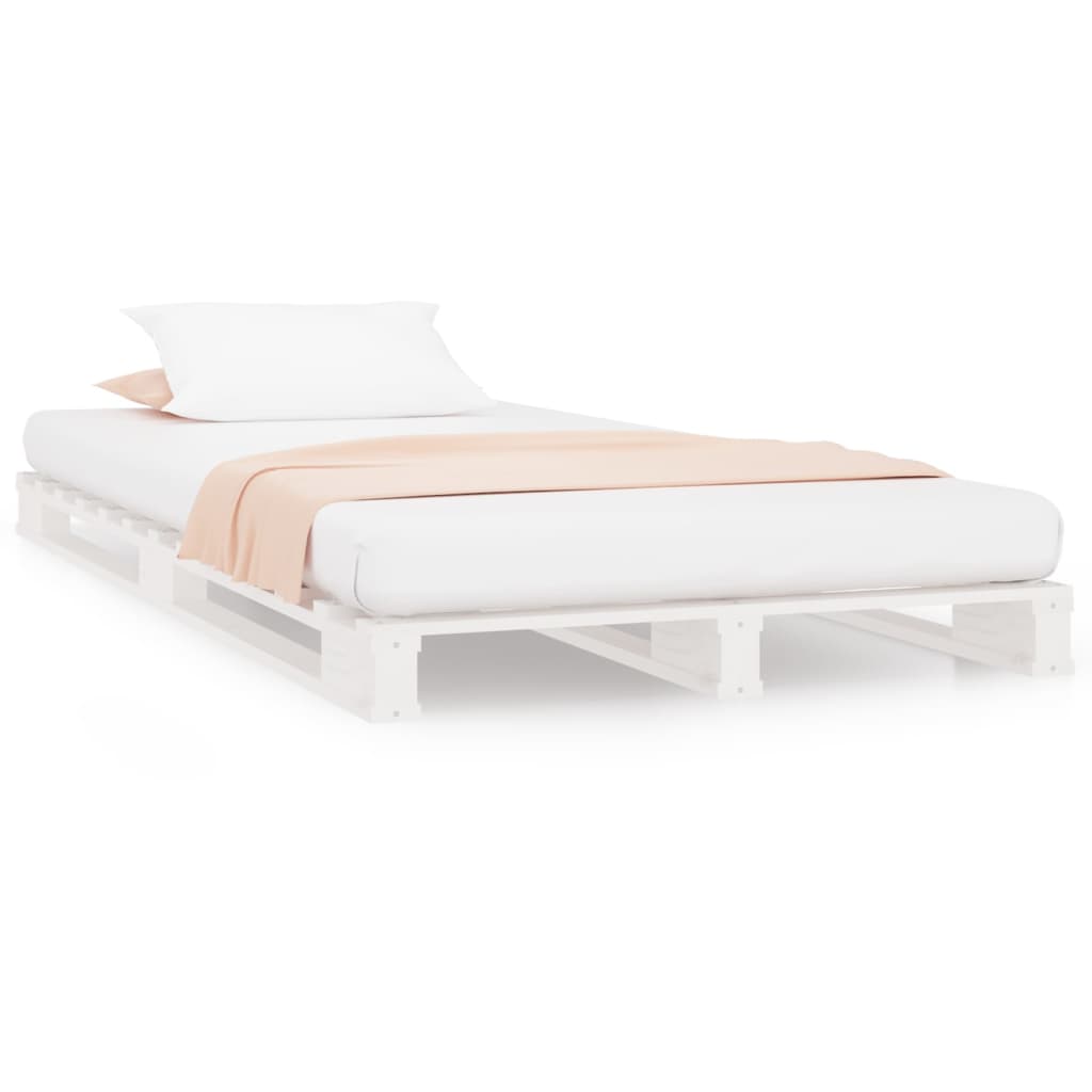 palleseng 75x190 cm Small Single massivt fyrretræ hvid