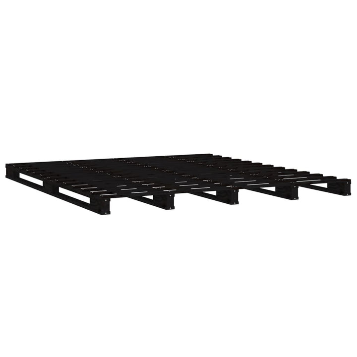 palleseng 135x190 cm dobbelt massivt fyrretræ sort