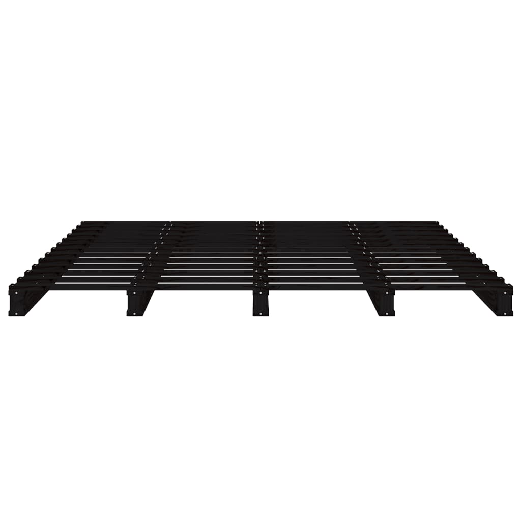 palleseng 135x190 cm dobbelt massivt fyrretræ sort