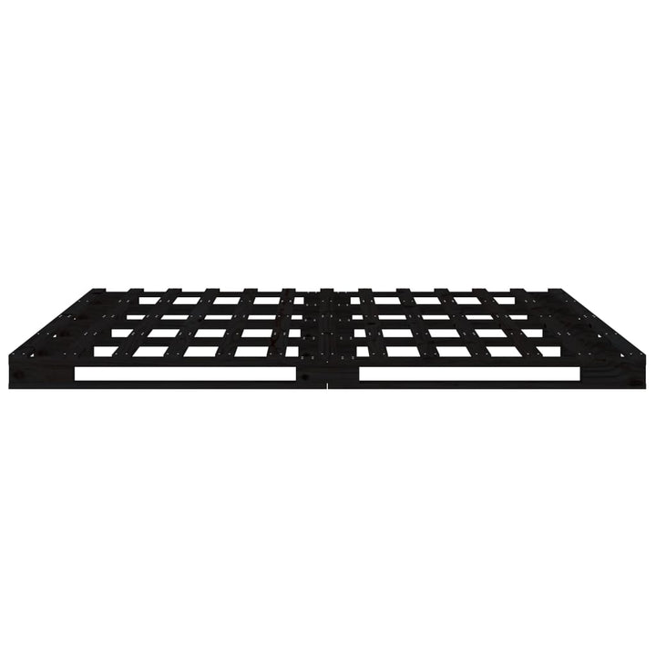 palleseng 135x190 cm dobbelt massivt fyrretræ sort