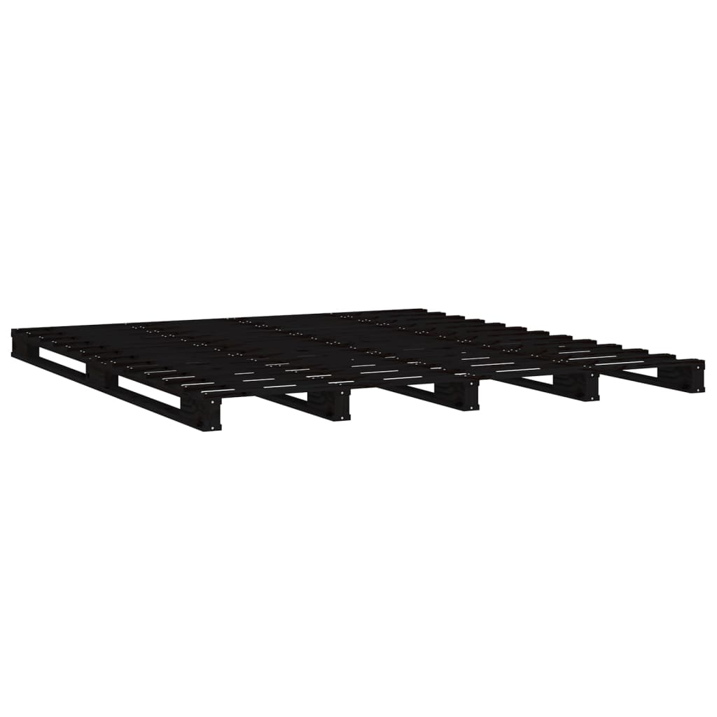 palleseng 140x190 cm massivt fyrretræ sort