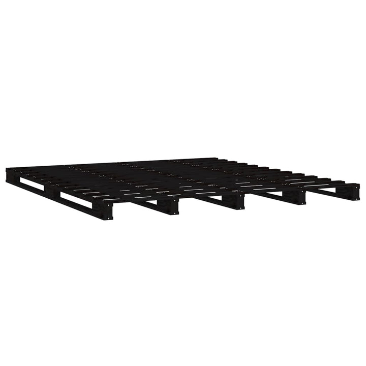 palleseng 140x190 cm massivt fyrretræ sort