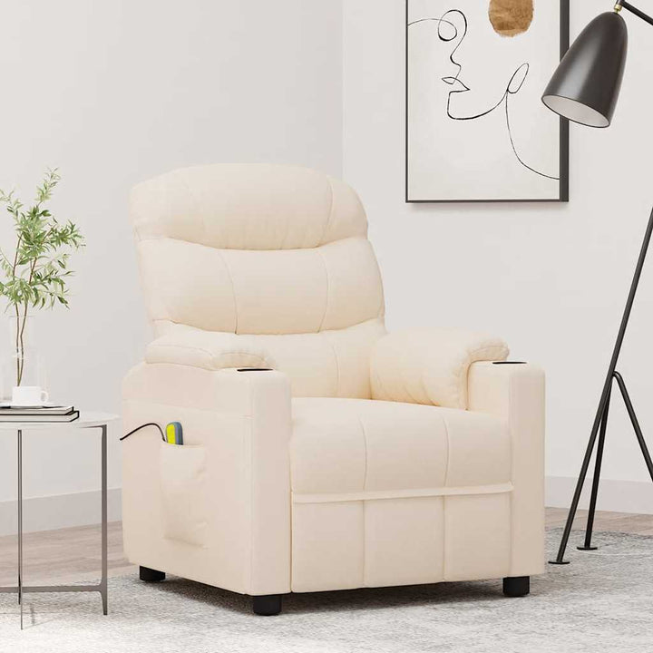 massagestol stof cremefarvet