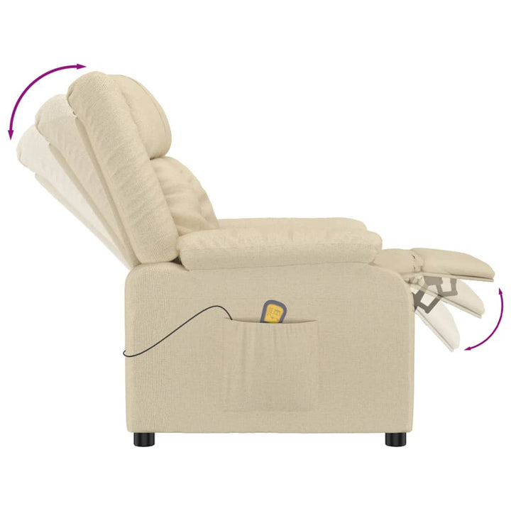 massagestol stof cremefarvet