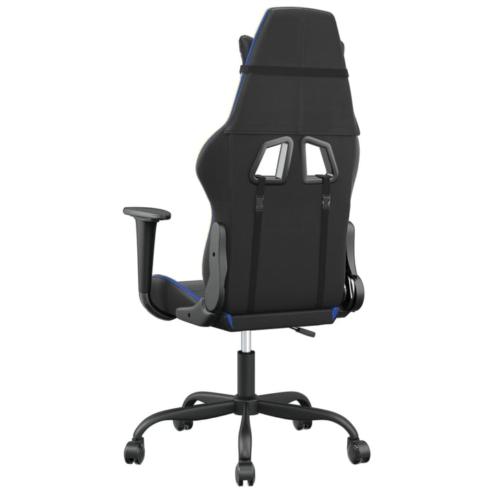 gamingstol m. massagefunktion kunstlæder sort og blå