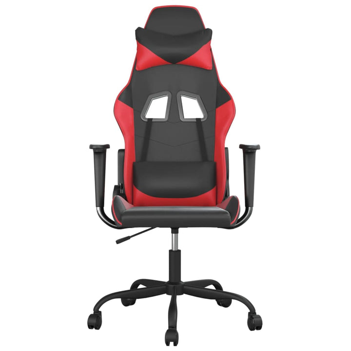 gamingstol m. massagefunktion kunstlæder sort og rød