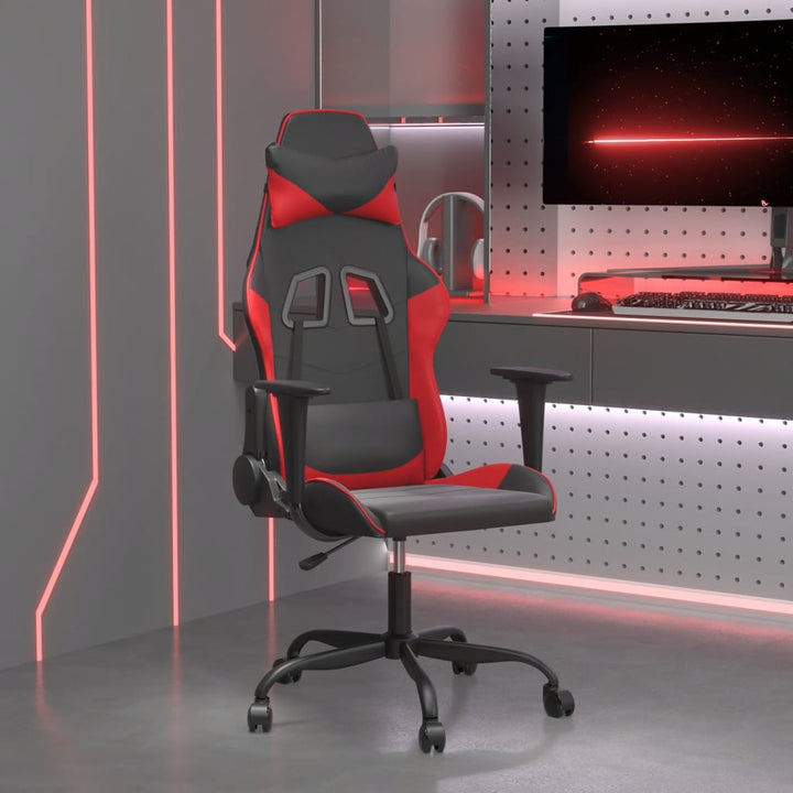 gamingstol m. massagefunktion kunstlæder sort og rød