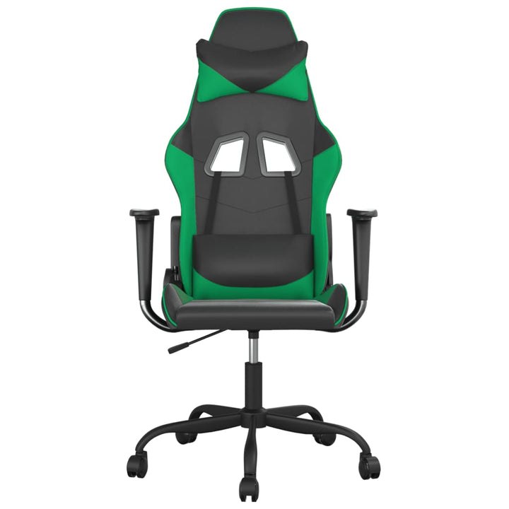 gamingstol m. massagefunktion kunstlæder sort og grøn