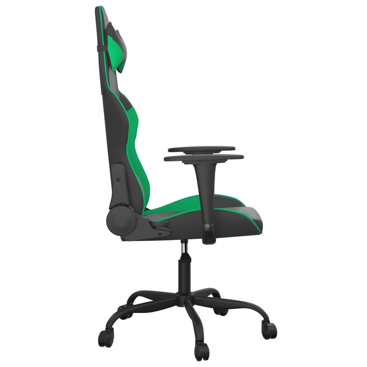 gamingstol m. massagefunktion kunstlæder sort og grøn