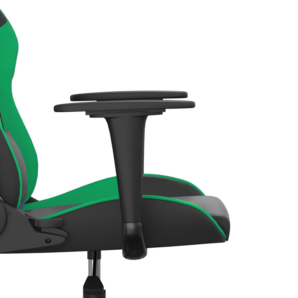 gamingstol m. massagefunktion kunstlæder sort og grøn