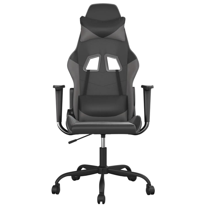 gamingstol m. massagefunktion kunstlæder sort og grå