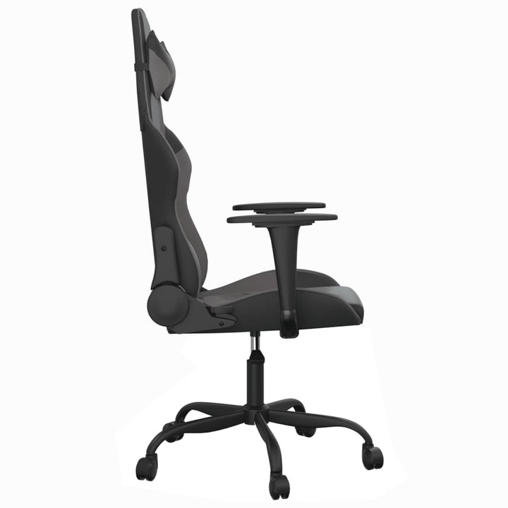 gamingstol m. massagefunktion kunstlæder sort og grå