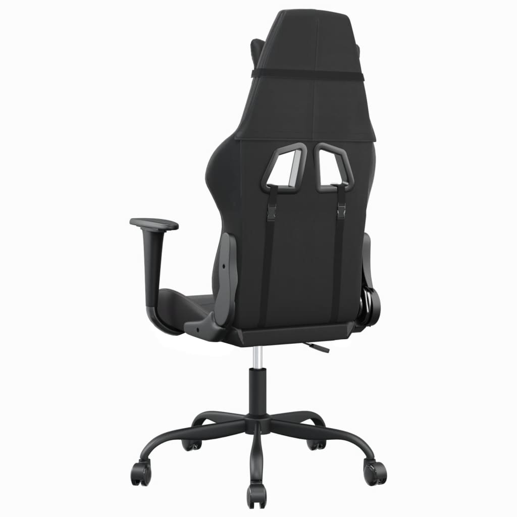 gamingstol m. massagefunktion kunstlæder sort og grå