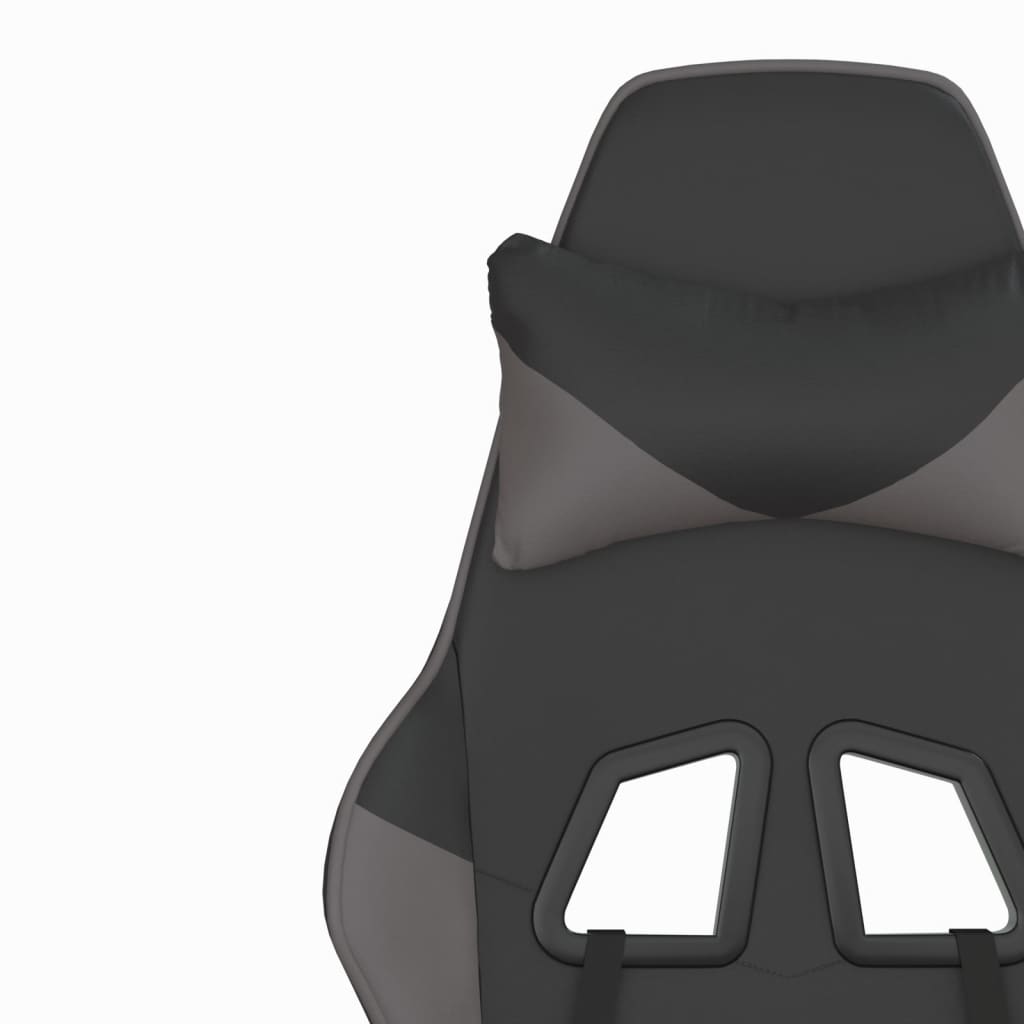 gamingstol m. massagefunktion kunstlæder sort og grå