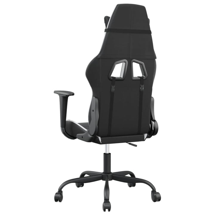 gamingstol med massagefunktion kunstlæder sort og hvid