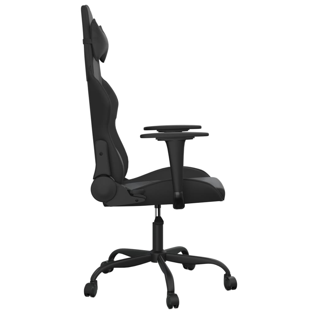 gamingstol med massagefunktion kunstlæder sort