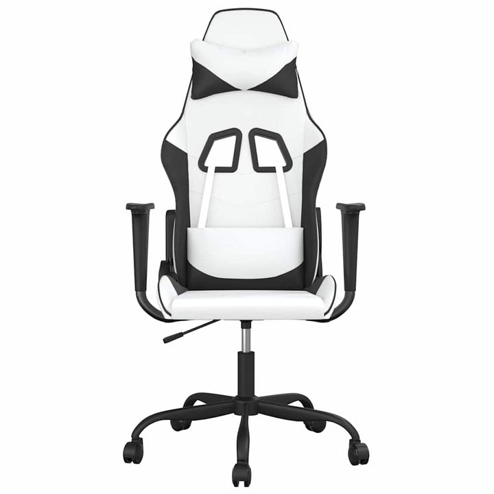 gamingstol m. massagefunktion kunstlæder hvid og sort