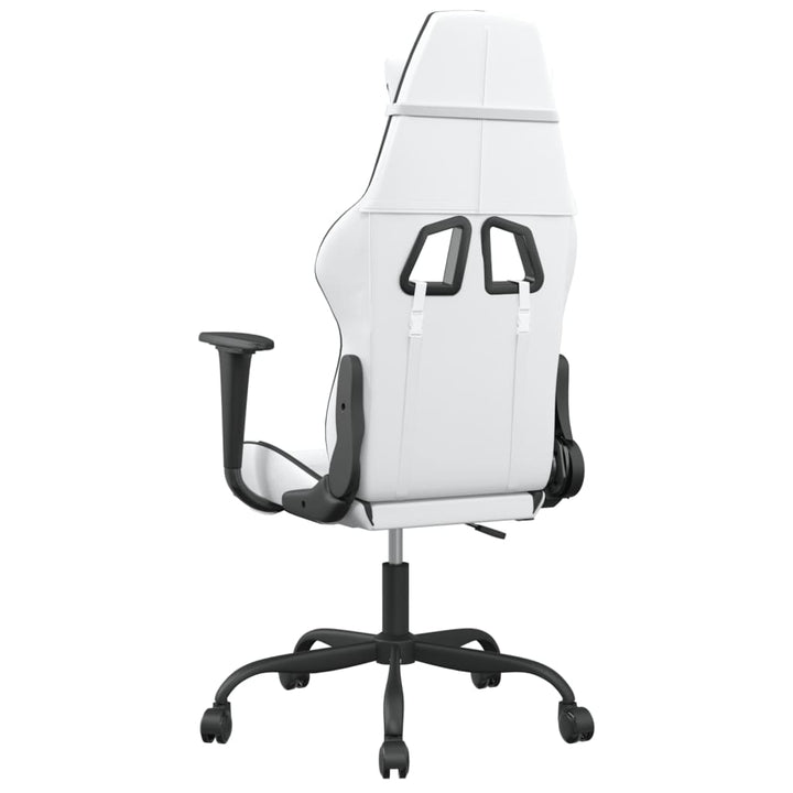 gamingstol m. massagefunktion kunstlæder hvid og sort