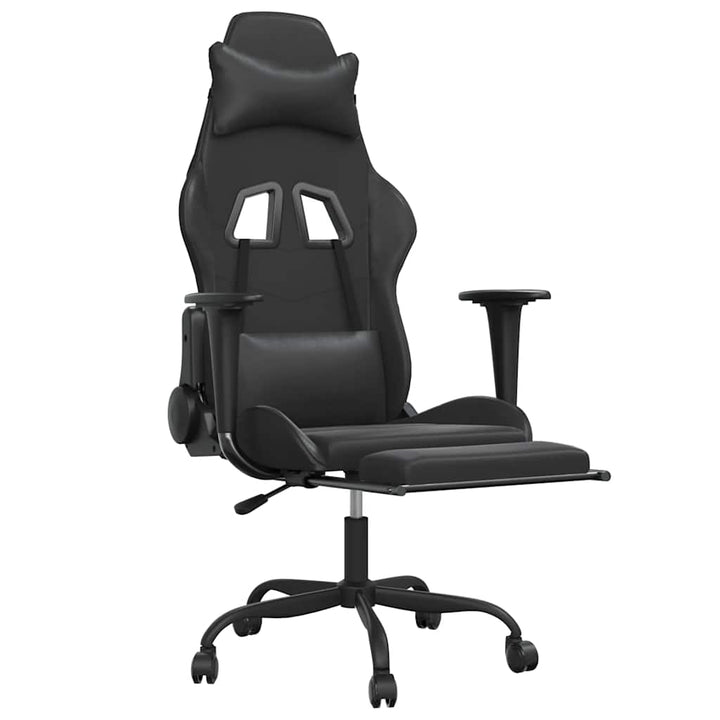 gamingstol m. massagefunktion og fodstøtte kunstlæder sort