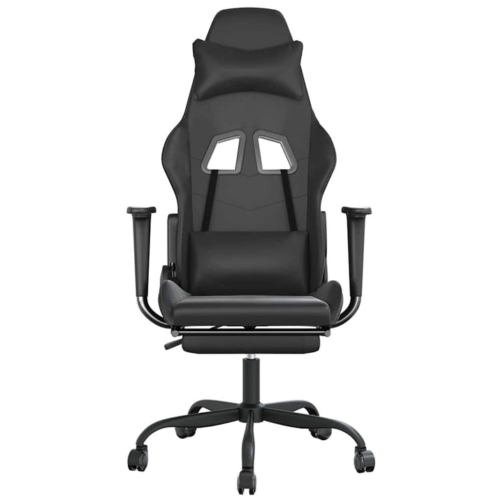 gamingstol m. massagefunktion og fodstøtte kunstlæder sort