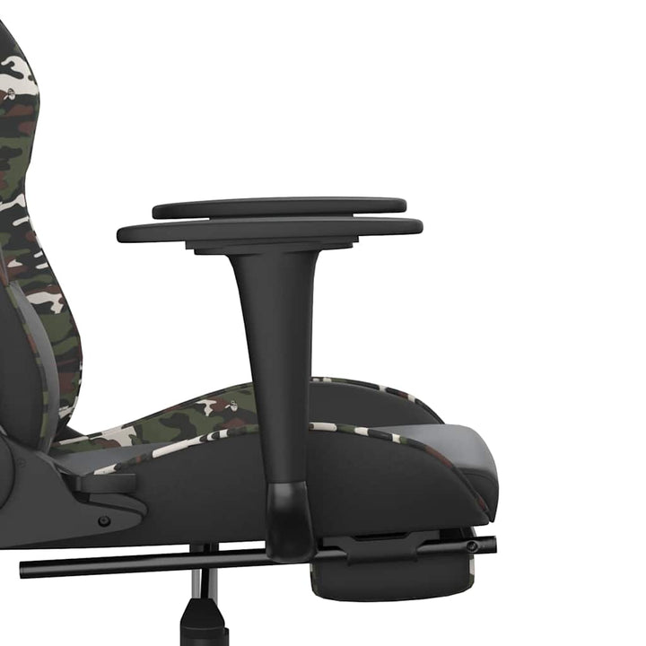gamingstol m. massage og fodstøtte kunstlæder sort camouflage