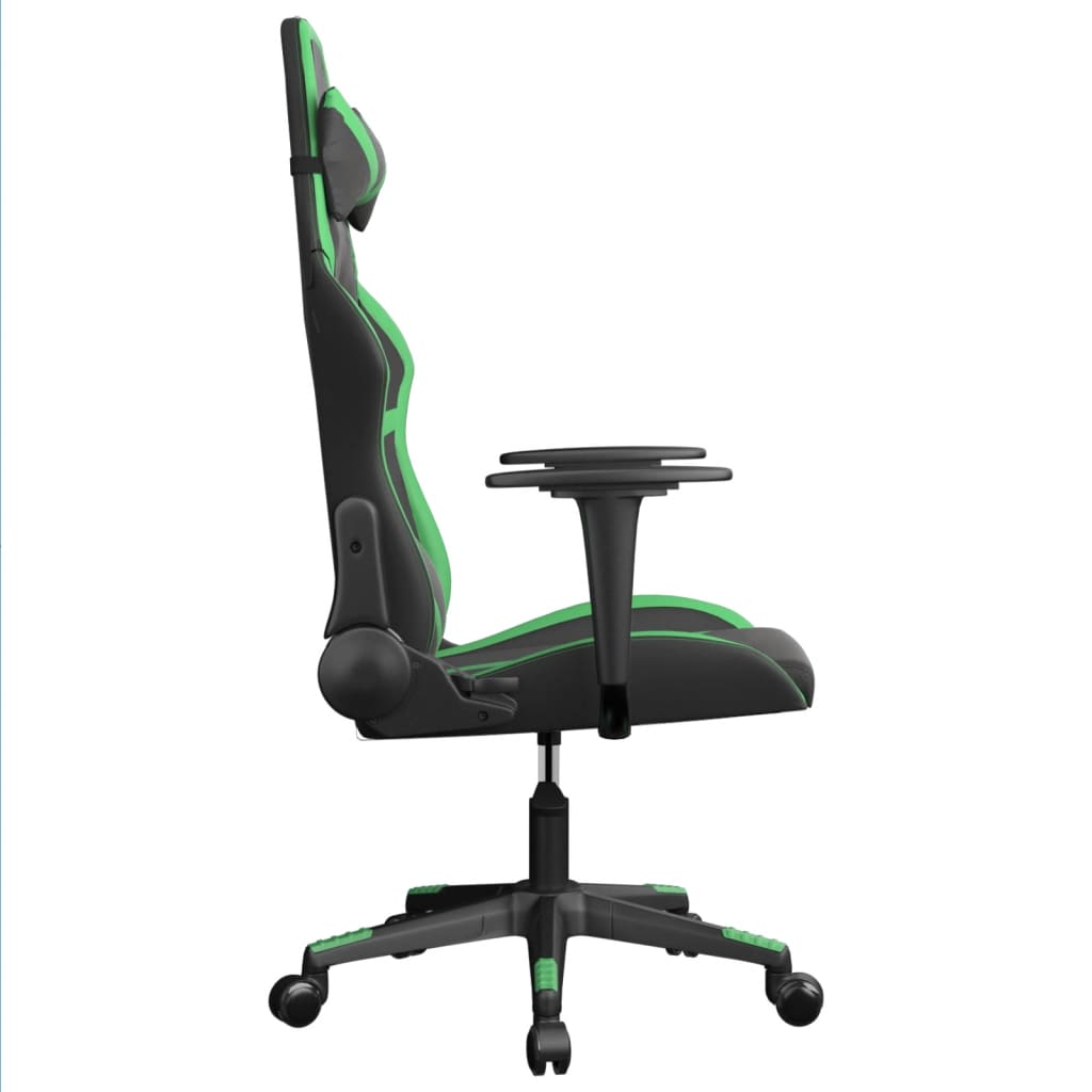 gamingstol m. massagefunktion kunstlæder sort og grøn