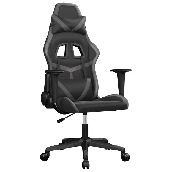 gamingstol m. massagefunktion kunstlæder sort og grå